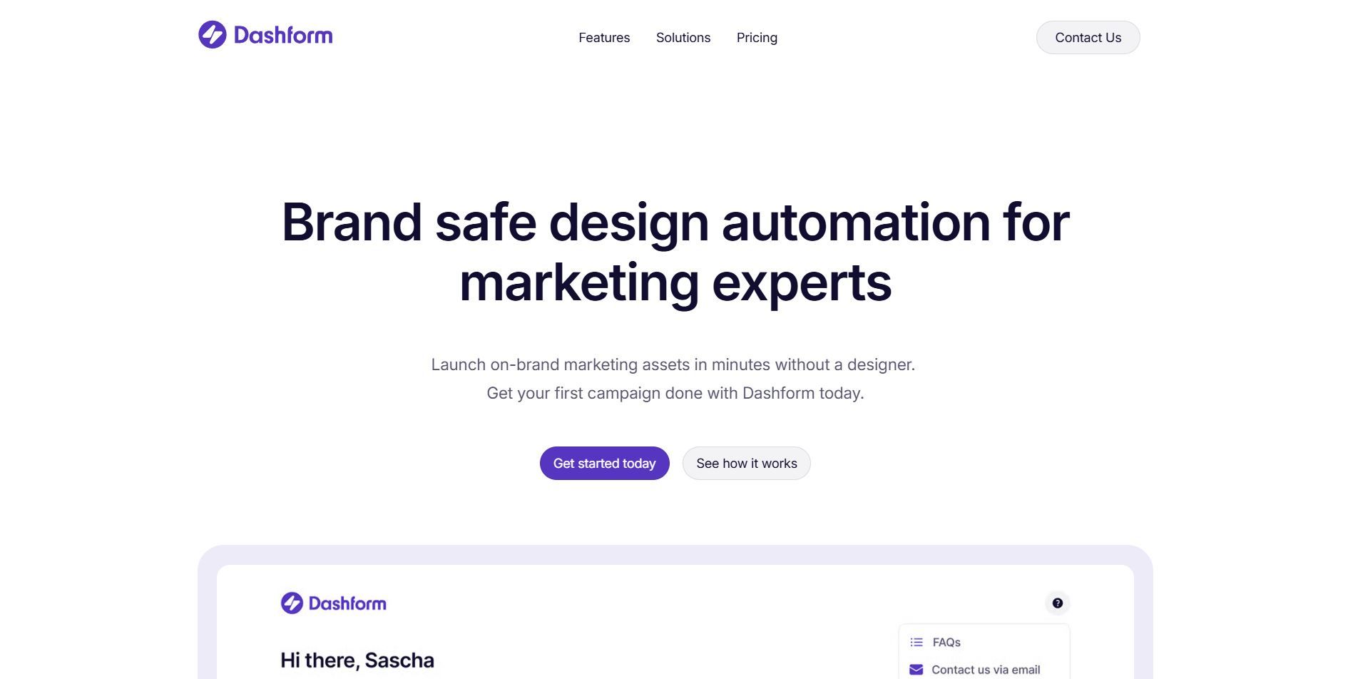 dashform section website
